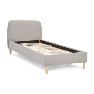 Sivá čalúnená posteľ s roštom 90x200 cm Drome - Kokoon