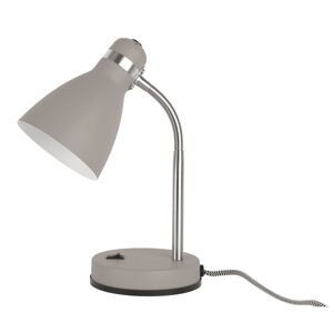 Sivá stolová lampa Leitmotiv Study, výška 30 cm