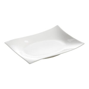 Biely porcelánový tanier Maxwell & Williams Motion, 20,5 x 15 cm