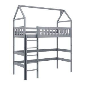 Sivá domčeková/vyvýšená detská posteľ 70x160 cm Otylia - Lano Meble