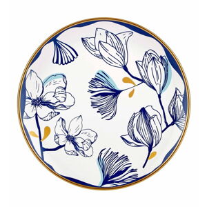 Sada 6 bielych porcelánových dezertných tanierov s modrými kvetmi Mia Bleu Pasta, ⌀ 19 cm