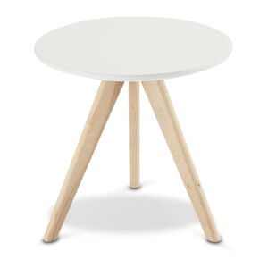 Biely konferenčný stolík s nohami z dubového dreva Furnhouse Life, Ø 40 cm