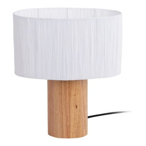 Stolová lampa s tienidlom z papierového výpletu v bielo-prírodnej farbe (výška 30,5 cm) Sheer Oval – Leitmotiv