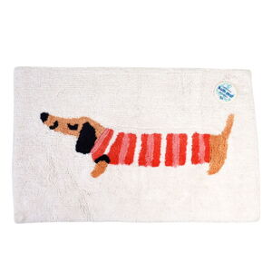 Červená/biela kúpeľňová predložka 83x52,5 cm Sausage Dog – Rex London