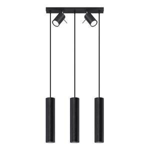 Čierne závesné svietidlo s kovovým tienidlom 45x5 cm Etna - Nice Lamps