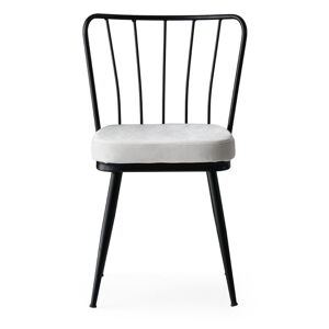 Biele/čierne kovové jedálenské stoličky v súprave 2 ks Yildiz – Kalune Design