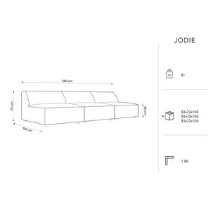 Tmavomodrá zamatová pohovka 240 cm Jodie – Micadoni Home