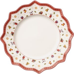 Bielo-červený porcelánový vianočný tanier Toy's Delight Villeroy&Boch, ø 29 cm
