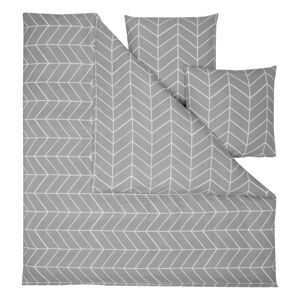 Sivé flanelové obliečky na dvojlôžko Westwing Collection Yule, 200 x 200 cm