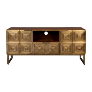 V zlatej farbe TV stolík z mangového dreva 40x60 cm Volan – Dutchbone