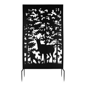 Čierna kovová balkónová zástena 100x186 cm Deer – Esschert Design