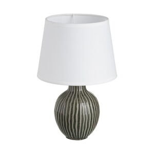 Tmavozelená keramická stolová lampa s textilným tienidlom (výška  28 cm) – Casa Selección