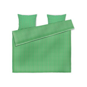 Zeleno-béžové predĺžené krepové obliečky na dvojlôžko 200x220 cm Bæk&Bølge – JUNA