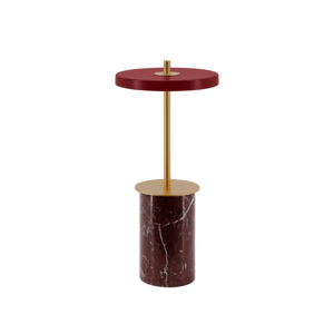 Červená mramorová LED stolová lampa so stmievačom s kovovým tienidlom (výška  25,5 cm) Asteria Move Mini – UMAGE