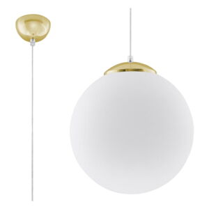 Závesné svietidlo v zlatej farbe so skleneným tienidlom ø 30 cm Cezab – Nice Lamps