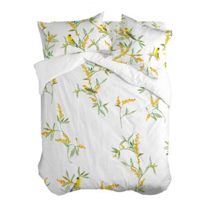 Žltá/biela bavlnená obliečka na perinu na dvojlôžko 200x200 cm Corniglia – Happy Friday