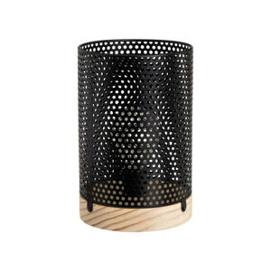 Čierna stolová lampa s kovovým tienidlom (výška  20 cm) – Casa Selección