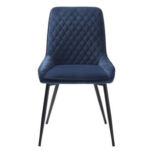 Modrá zamatová jedálenská stolička Milton - Unique Furniture
