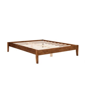 Dvojlôžková posteľ zo smrekového dreva s roštom 160x200 cm v prírodnej farbe/tmavohnedá Galaksi – Kalune Design