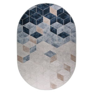 Biely/modrý umývateľný koberec 120x180 cm – Vitaus