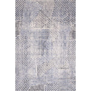 Svetlomodrý vlnený koberec 133x180 cm Strokes – Agnella