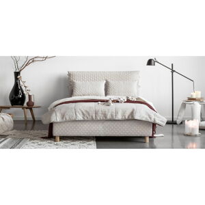 Béžová čalúnená dvojlôžková posteľ s roštom 140x200 cm Sleepy Luna - Miuform