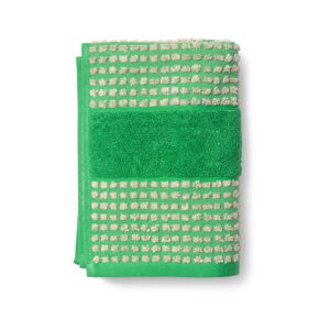 Zeleno-béžový uterák z bio bavlny 50x100 cm Check - JUNA