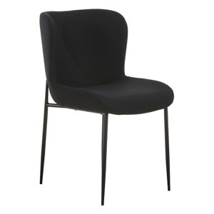 Čierna čalúnená stolička so zamatovým povrchom Westwing Collection Tess