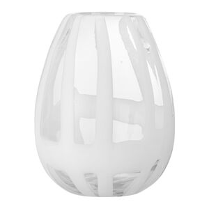 Biela sklenená ručne vyrobená váza (výška  18 cm) Cosmin – Bloomingville