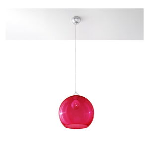 Červené závesné svietidlo so skleneným tienidlom ø 30 cm Bilbao – Nice Lamps
