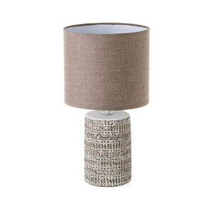 Hnedá stolová lampa s textilným tienidlom (výška  33,5 cm) – Casa Selección