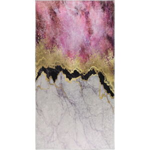 Biely/ružový prateľný koberec 50x80 cm - Vitaus