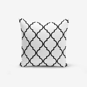 Čierno-biela obliečka na vankúš s prímesou bavlny Minimalist Cushion Covers Black White Ogea, 45 × 45 cm