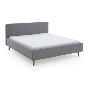 Sivá čalúnená dvojlôžková posteľ 160x200 cm Mattis – Meise Möbel