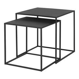 Čierne kovové konferenčné stolíky v súprave 2 ks 40x40 cm Fera - Blomus