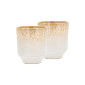 Krémovobiele kameninové hrnčeky v súprave 2 ks na espresso 80 ml Styles – Villa Collection