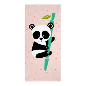 Svetlo ružová detská osuška 150x70 cm Panda - Moshi Moshi