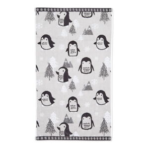 Svetlosivý bavlnený uterák 50x85 cm Cosy Penguin – Catherine Lansfield