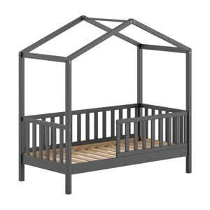 Antracitovosivá detská posteľ z borovicového dreva 70x140 cm DALLAS – Vipack