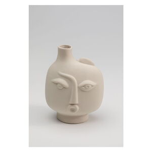 Béžová keramická ručne maľovaná váza Spherical Face – Kare Design