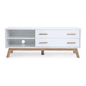 Biely TV stolík 130x50 cm Kensal – Woodman