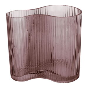 Hnedá sklenená váza PT LIVING Wave, výška 18 cm