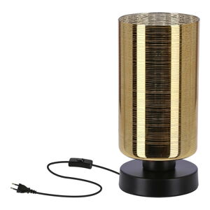 Čierna/v zlatej farbe stolová lampa so skleneným tienidlom (výška  25 cm) Cox – Candellux Lighting