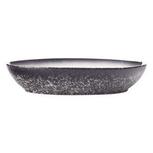 Bielo-čierna keramická oválna miska Maxwell & Williams Caviar, dĺžka 20 cm