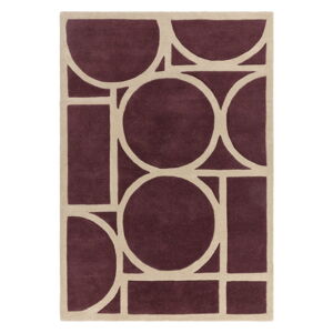 Tmavohnedý vlnený koberec 200x290 cm Metro Plum – Asiatic Carpets