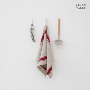 Ľanová utierka 40x65 cm Red Stripe Vintage – Linen Tales