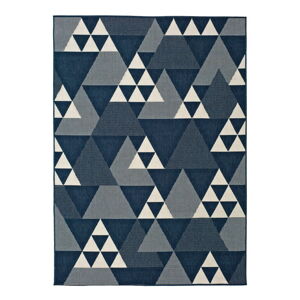 Modrý vonkajší koberec Universal Clhoe Triangles, 120 x 170 cm
