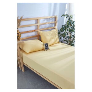 Žltá napínacia bavlnená plachta 160x200 cm – Mila Home
