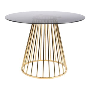 Okrúhly jedálenský stôl so sklenenou doskou ø 104 cm Floris – White Label