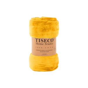 Okrovo žltý prehoz z mikroplyšu na dvojlôžko 220x240 cm Cosy - Tiseco Home Studio